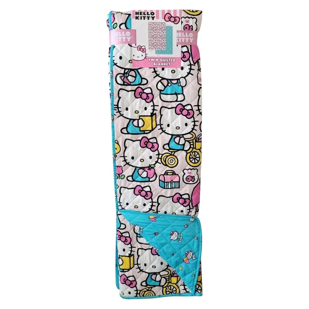 Hello Kitty Quilted Reversible Throw Blanket - HK Fun, 60"x90"
